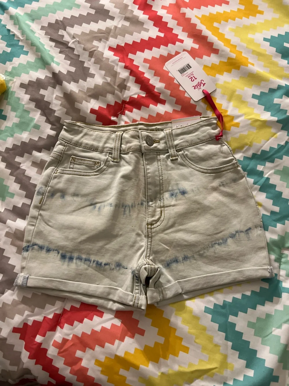 Girls' JUSTICE Light Wash Tie-Dye Denim Shorts